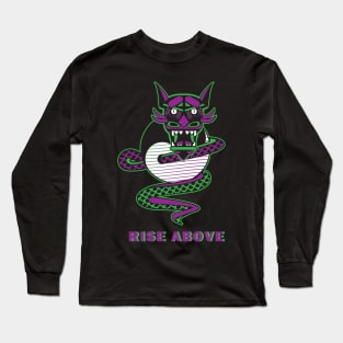 8ts Yin Yang Purp Line Dragon Long Sleeve T-Shirt